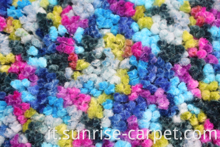 Polyester Rugs with spac dyed yarn blue and pink